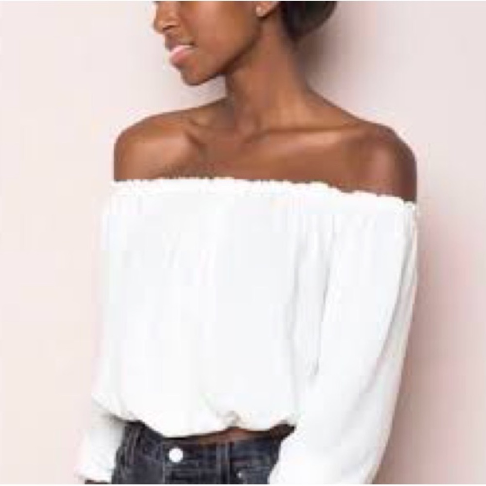 Brandy Melville White Off the shoulder top